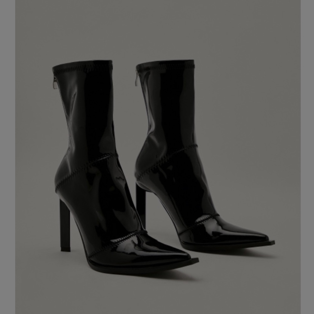 Nasty gal patent faux leather ankle boots